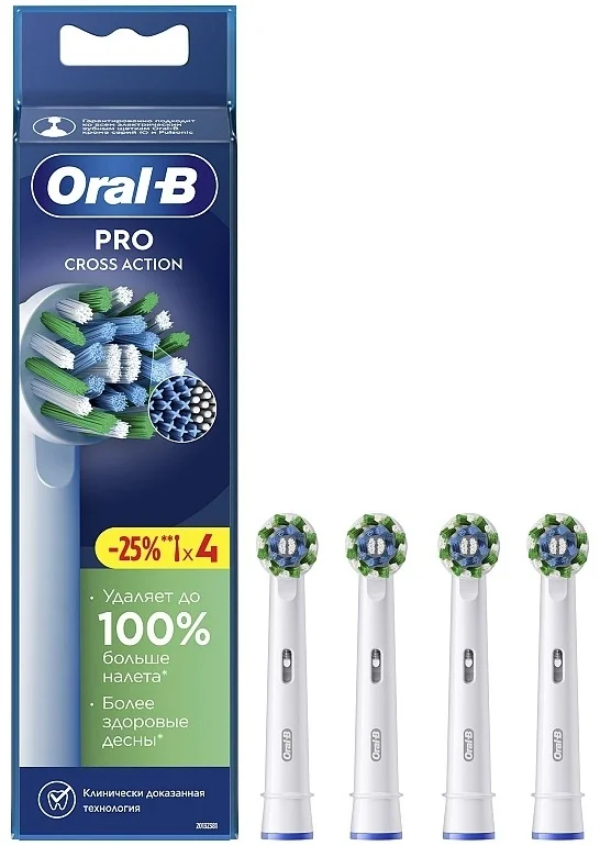 Насадка для зубных щеток Oral-B 80750690, Cross Action, 4шт