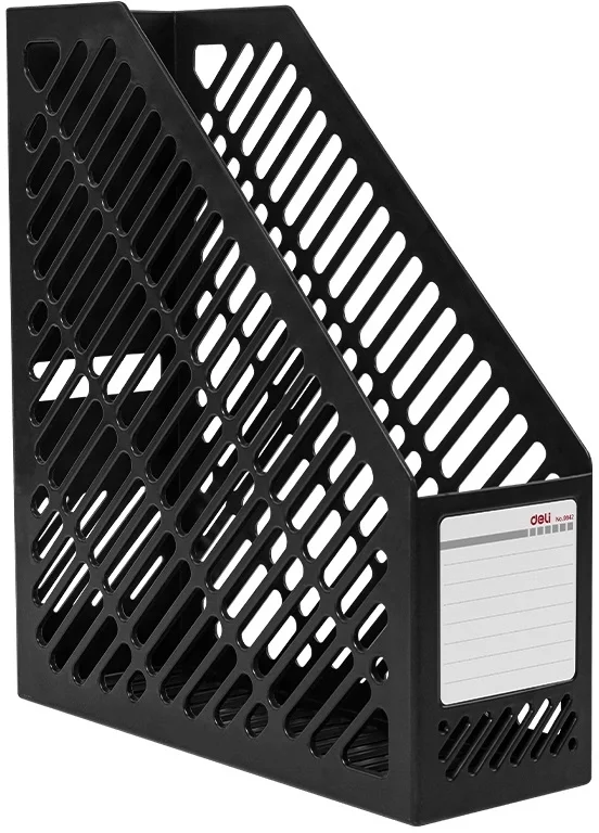 Лоток вертикальный Deli E9842 BLACK E9842 1 отд. для бумаг черный, пластик