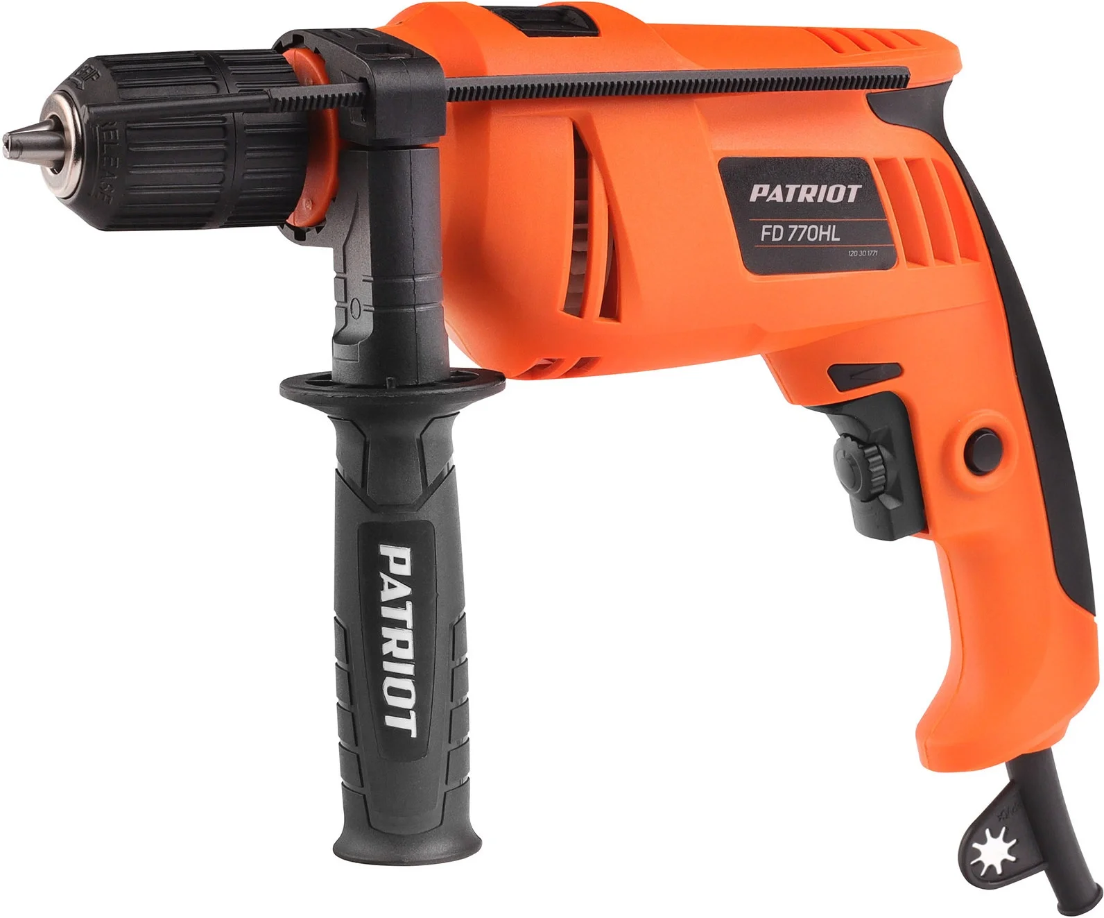 Дрель электрическая ударная PATRIOT FD 770HL, 770Вт, 2800об/мин, 44800уд/мин, макс. диаметр сверления 13мм, быстрозажимной патрон