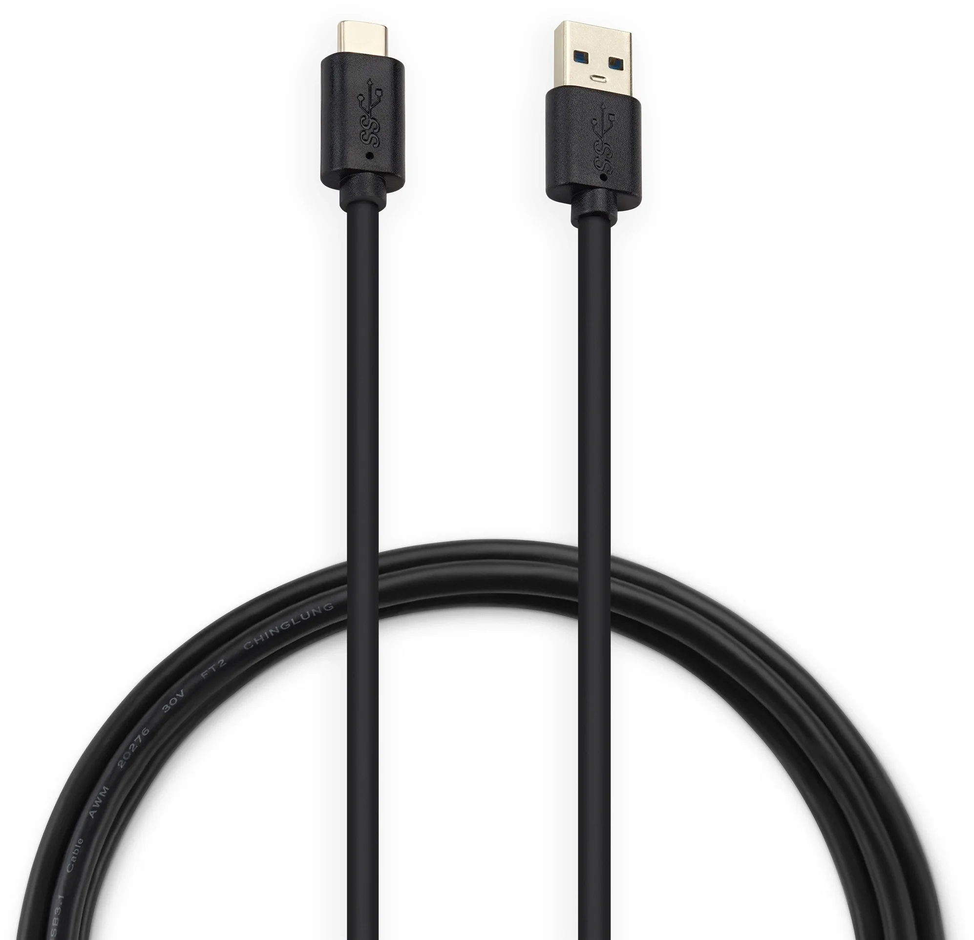 Кабель Buro USB Type-C (m) - USB (m), 3м, 3A, черный [bu-usb3.2-ac-3mb]