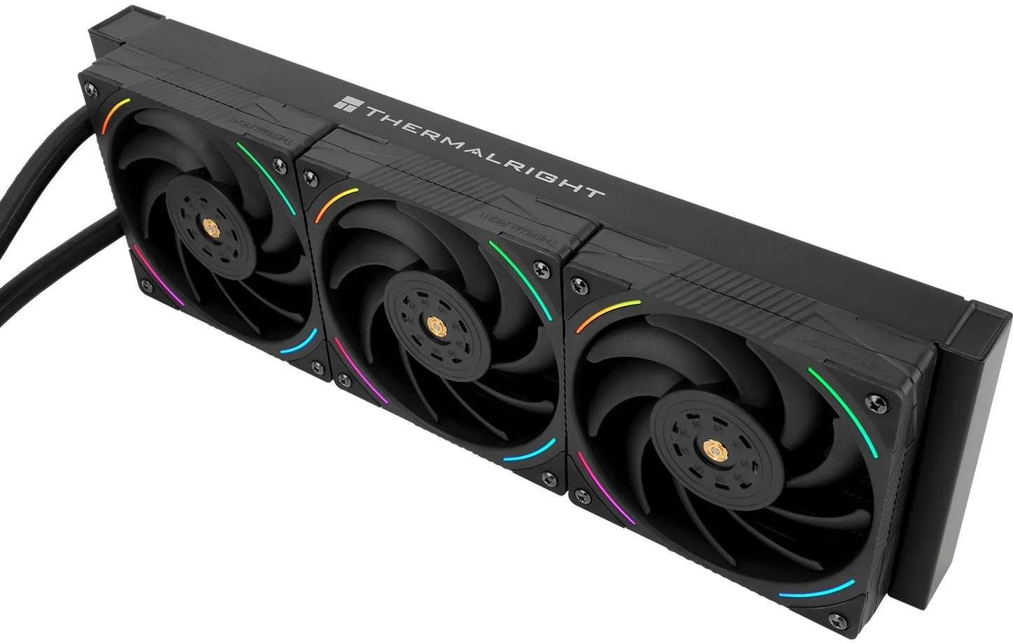 Водяное охлаждение для процессора/ Water Cooling System Thermalright Mjolnir Vision 360 (360mm, LED, Black, ARGB/ Fans: 3x120mm, 69CFM, 27dBA, 2150RPM/ Pump height 65mm, Rad thickness 27mm/ S: 1700, 1200, 1851, 115X, 2011, 2066, AM5, AM4)
