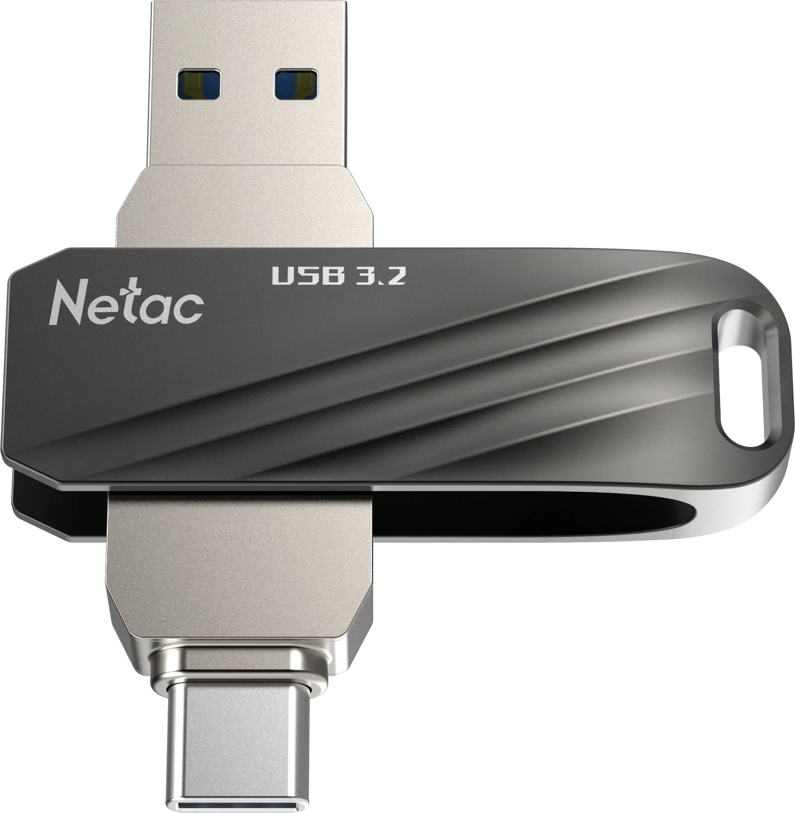 USB накопитель Netac - US11, USB Type C / USB Type A (USB 3.2 Gen 1), 32 ГБ, OTG USB Type C, NT03US11C-032G-32BK