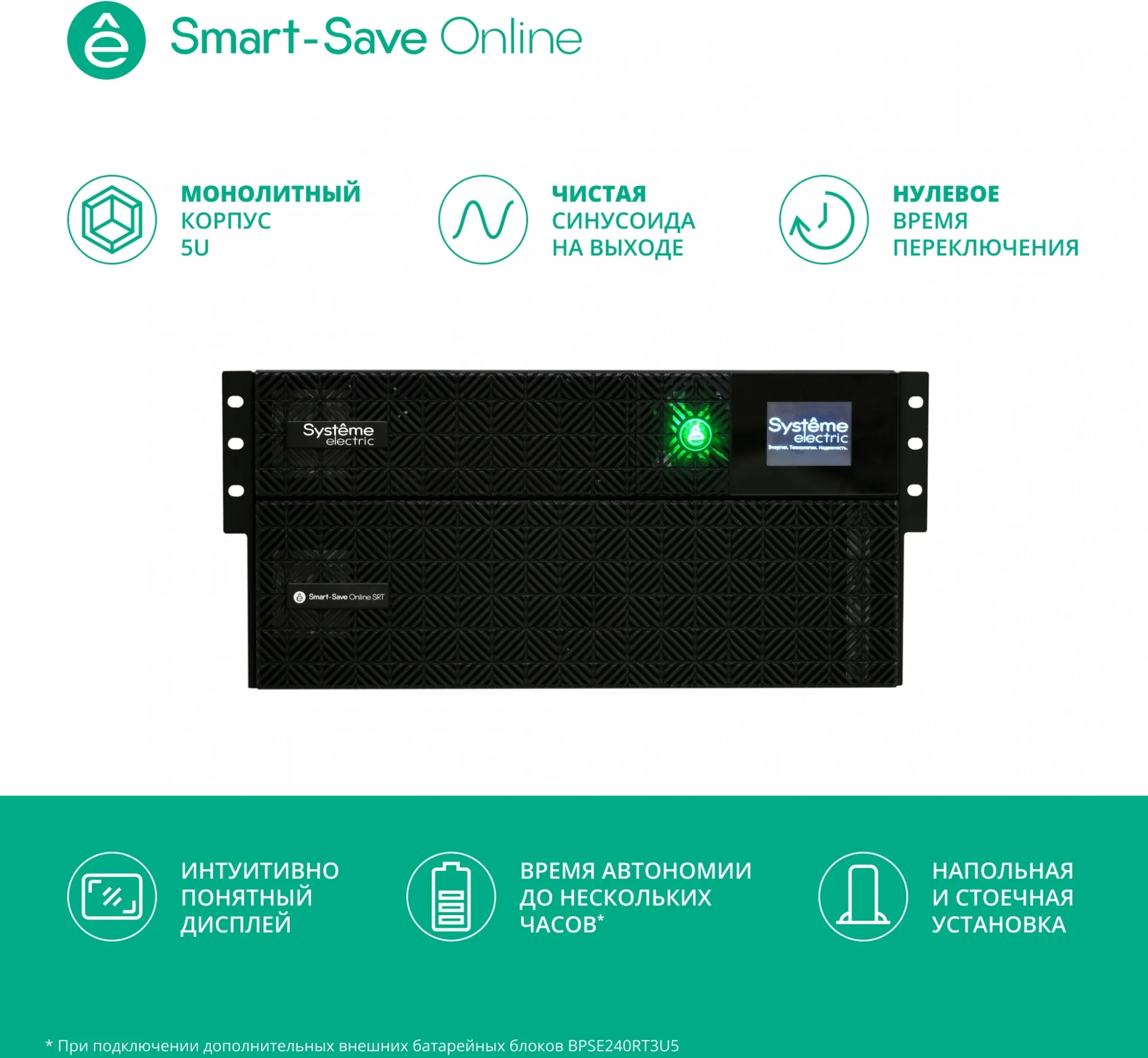 Источник бесперебойного питания Systeme Electriс SRT SRTSE6KRTXLIEC-NC 6000Вт 6000ВА черный