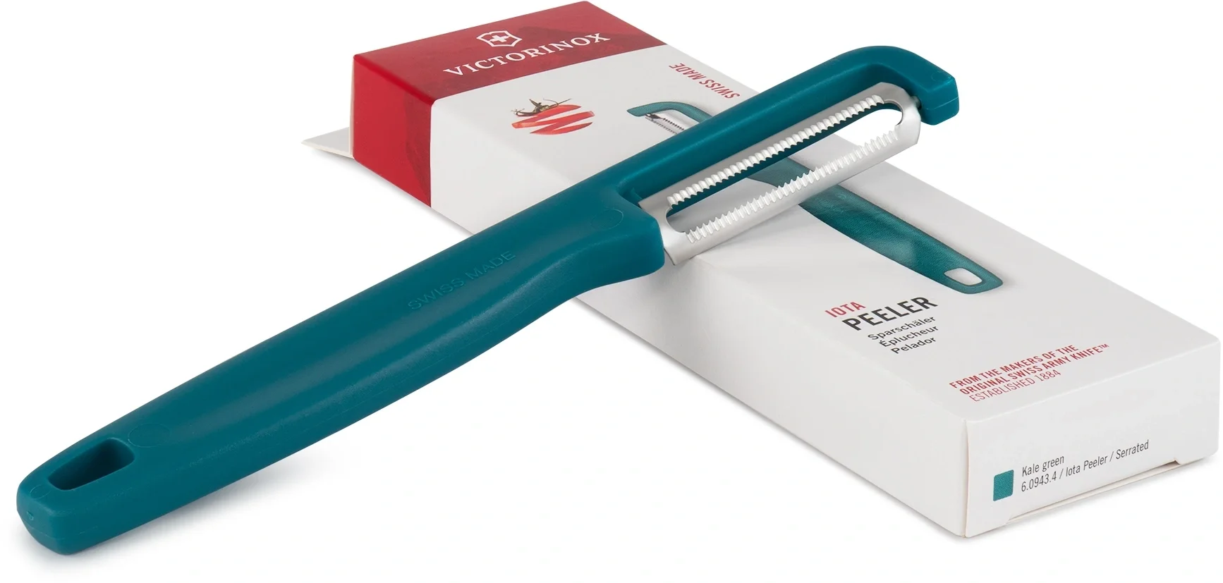 Овощечистка Victorinox Iotaс лезвием двухсторон. зеленый упак.:европодвес (6.0943.4)