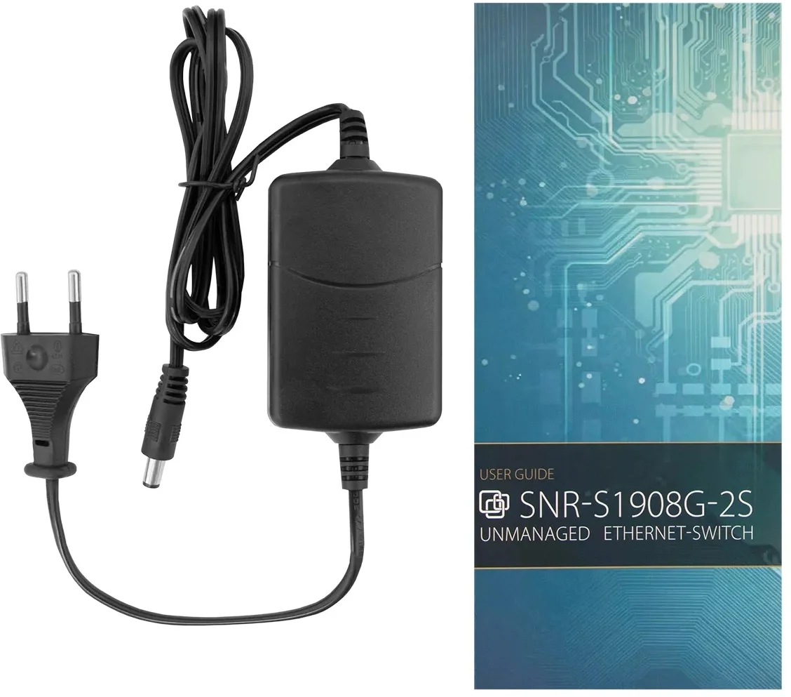 Коммутатор SNR SNR-S1908G-2S, неуправляемый, 8×1GbE, 2×SFP