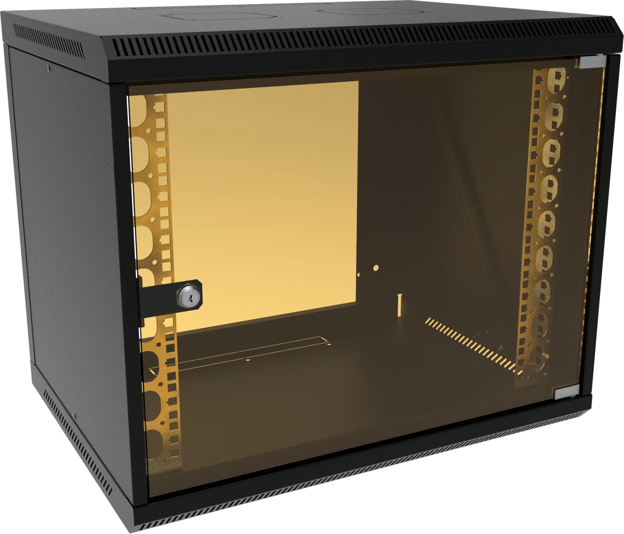 Шкаф коммутационный Suprlan (05-1093-B) настенный 6U 600x450 мм пер. дв. стекл направл. под закл. гайки 70 кг черный 385 мм 19.01 кг 500 мм