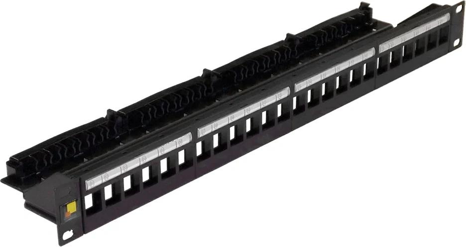 Патч-панель LANMASTER - PPN24OK, 24-ports, UTP, Пустые шторки, без модулей (для Keystone), 1U, LAN-PPN24OK-UTP