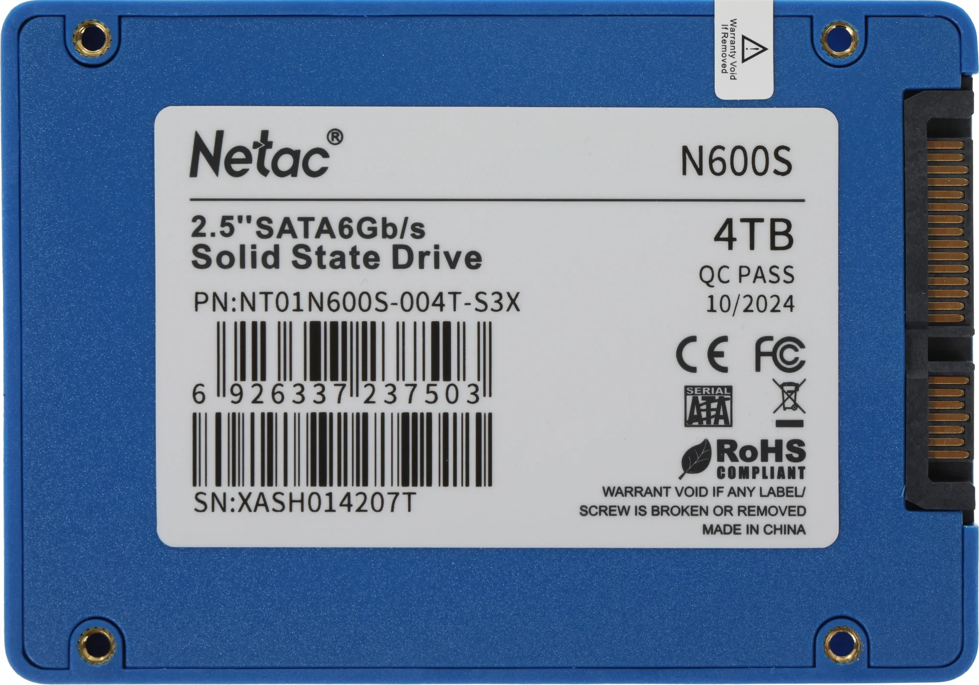 Накопитель SSD Netac SATA-III 4TB NT01N600S-004T-S3X N600S 2.5"