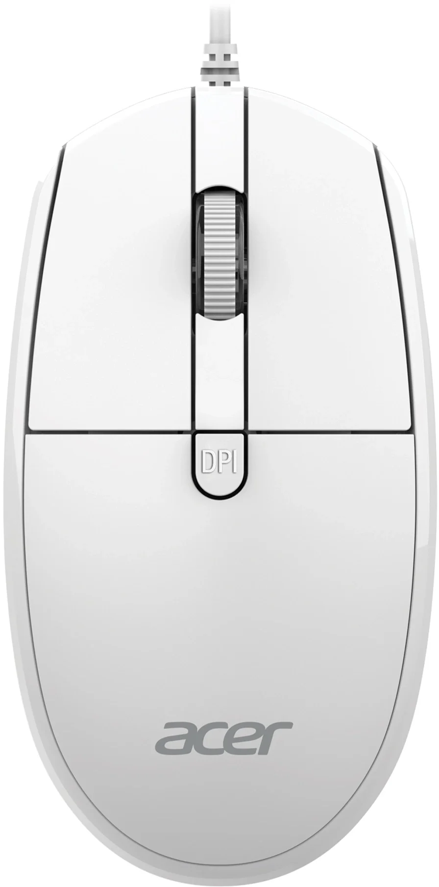 Мышь Acer - OMW401, Проводная, USB, Optical, 1000 - 2000 dpi, 4 btns, цвет белый, ZL.MCEEE.030