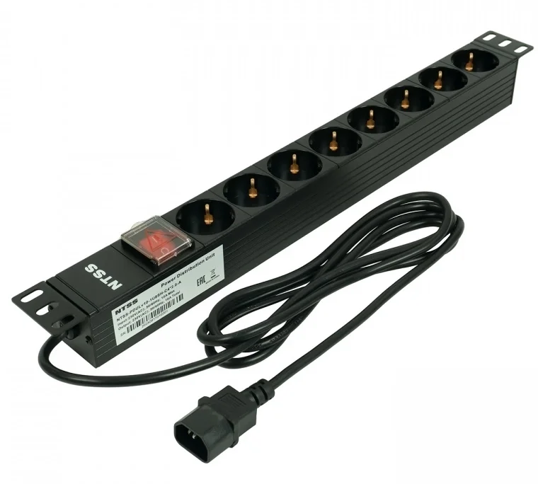 Блок PDU NTSS NTSS-PDU-DA1017, 8×Schuko, 10A, C14, 2м