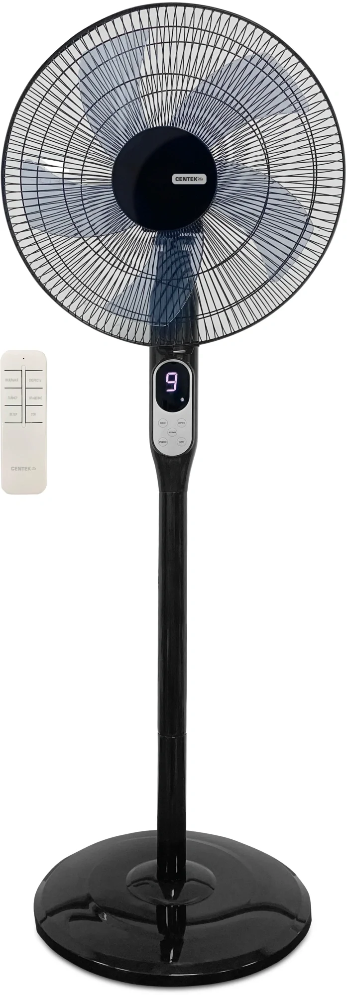 Вентилятор Centek CT-5036 чёрный/белый, напольный, 55 Вт, 3 скорости, 43 см
