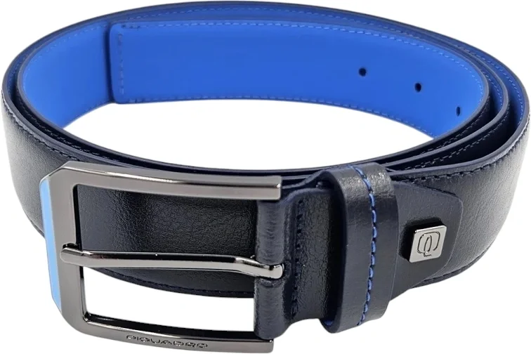 Ремень мужской Piquadro Blue Square CU6743B2/BLU2 регулир. 125х3.5см синий натур.кожа