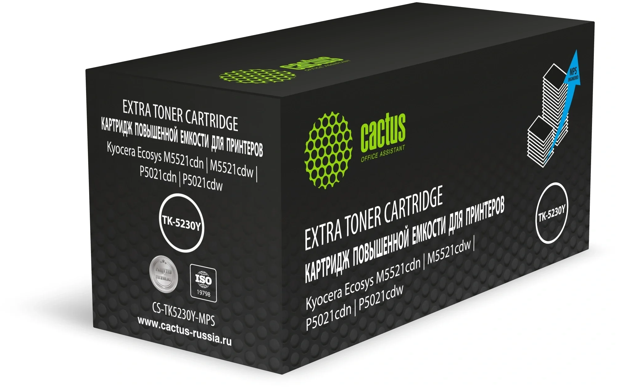 Картридж лазерный Cactus CS-TK5230Y-MPS желтый (4400стр.) для Kyocera Ecosys  M5521cdn/M5521cdw/P5021cdn/P5021cdw с чипо