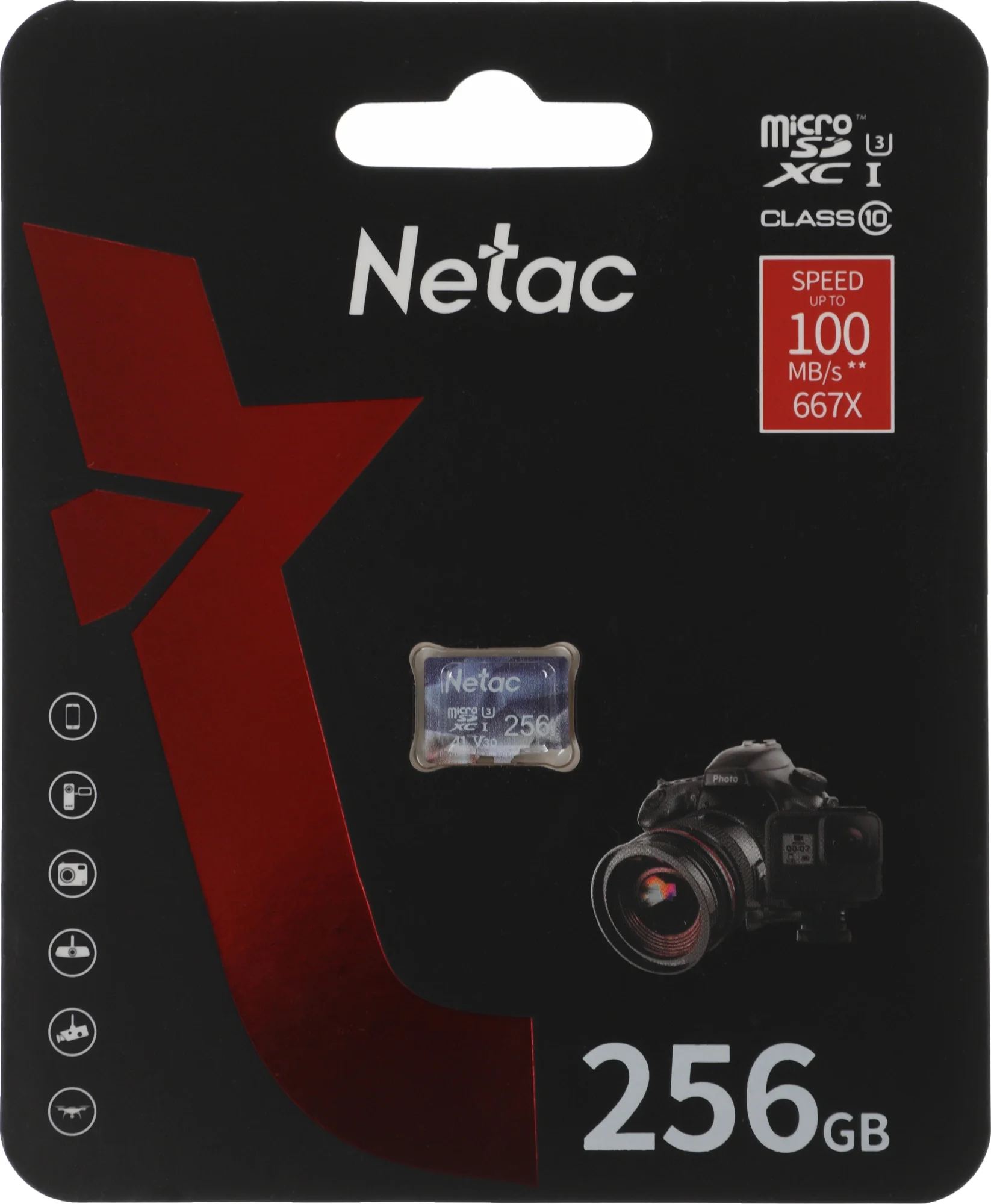 Флеш карта microSDHC 256Gb Netac P500 ULTRA NT02P500ULT-256G-S (без SD адаптера) 100Mb/s