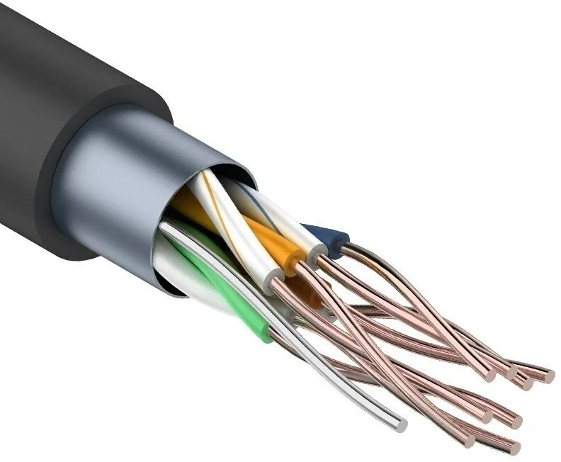 Rexant (01-0146-1) Кабель витая пара F/UTP, CAT 5e, PE 4х2х0,50мм, 24AWG, внешний, черный (коробка)