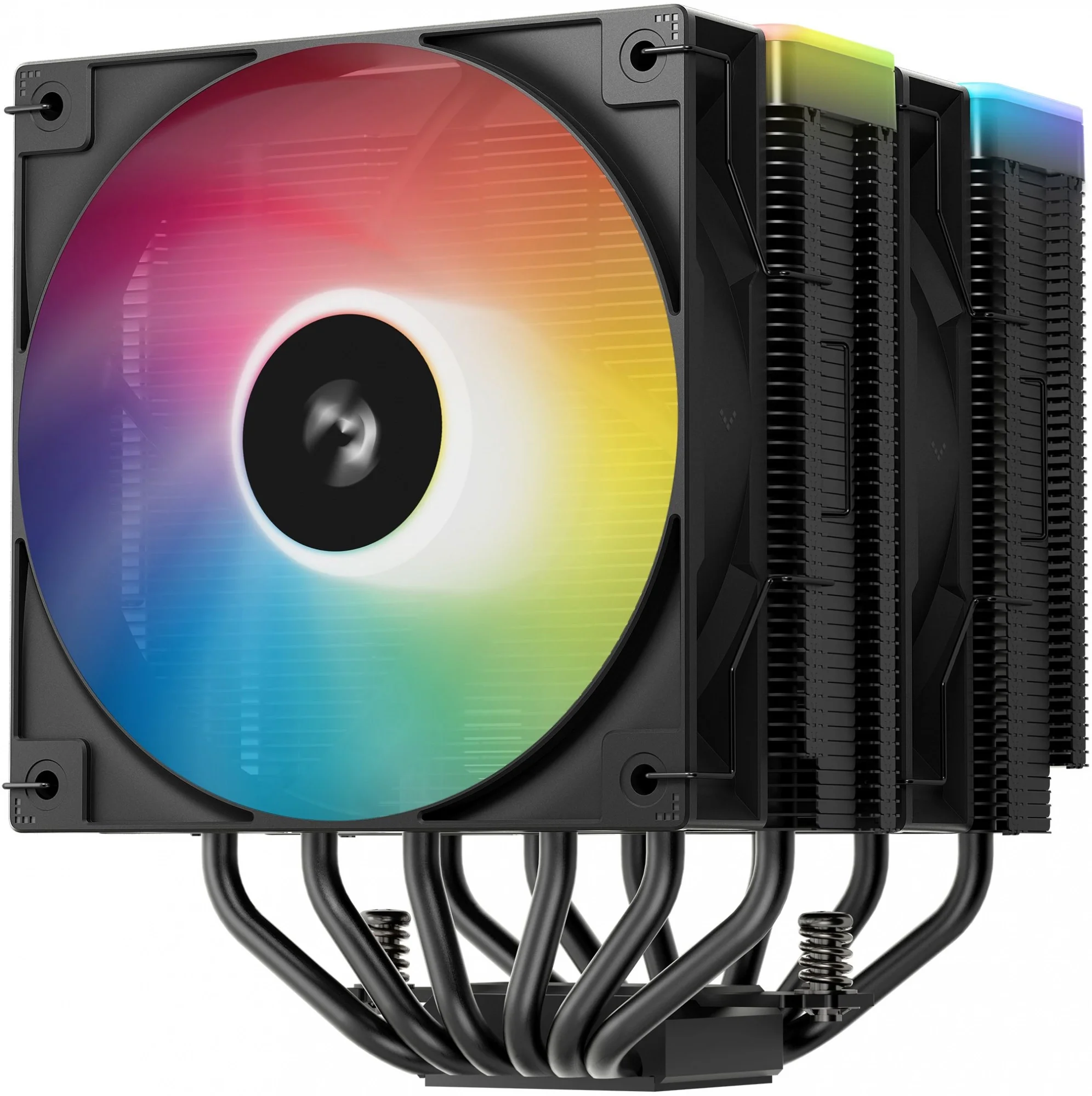 Кулер для процессора DEEPCOOL AG620 BK ARGB V2 LGA20XX/1700/1200/115X/AM5/AM4 (9шт/кор, TDP 260W, PWM, ARGB DUAL Fan 120mm, 6 тепл. трубок, черный) RET (R-AG620-BKAMMN-GJD)