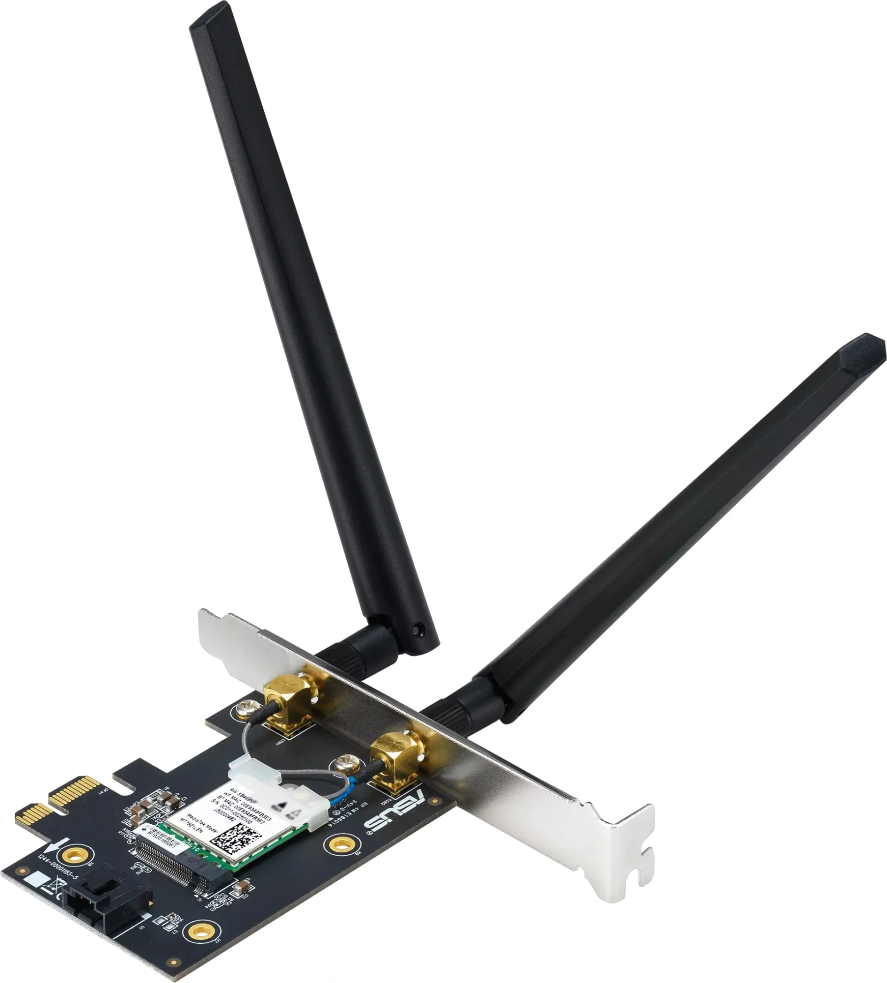 Сетевой адаптер Wi-Fi+ Bluetooth ASUS PCE-BE6500 (BE6500, PCI-Express, Bluetooth 5.4, 802.11a/b/g/n/ac/ax/be, 2.4/5/6ГГц) (PCE-BE6500)