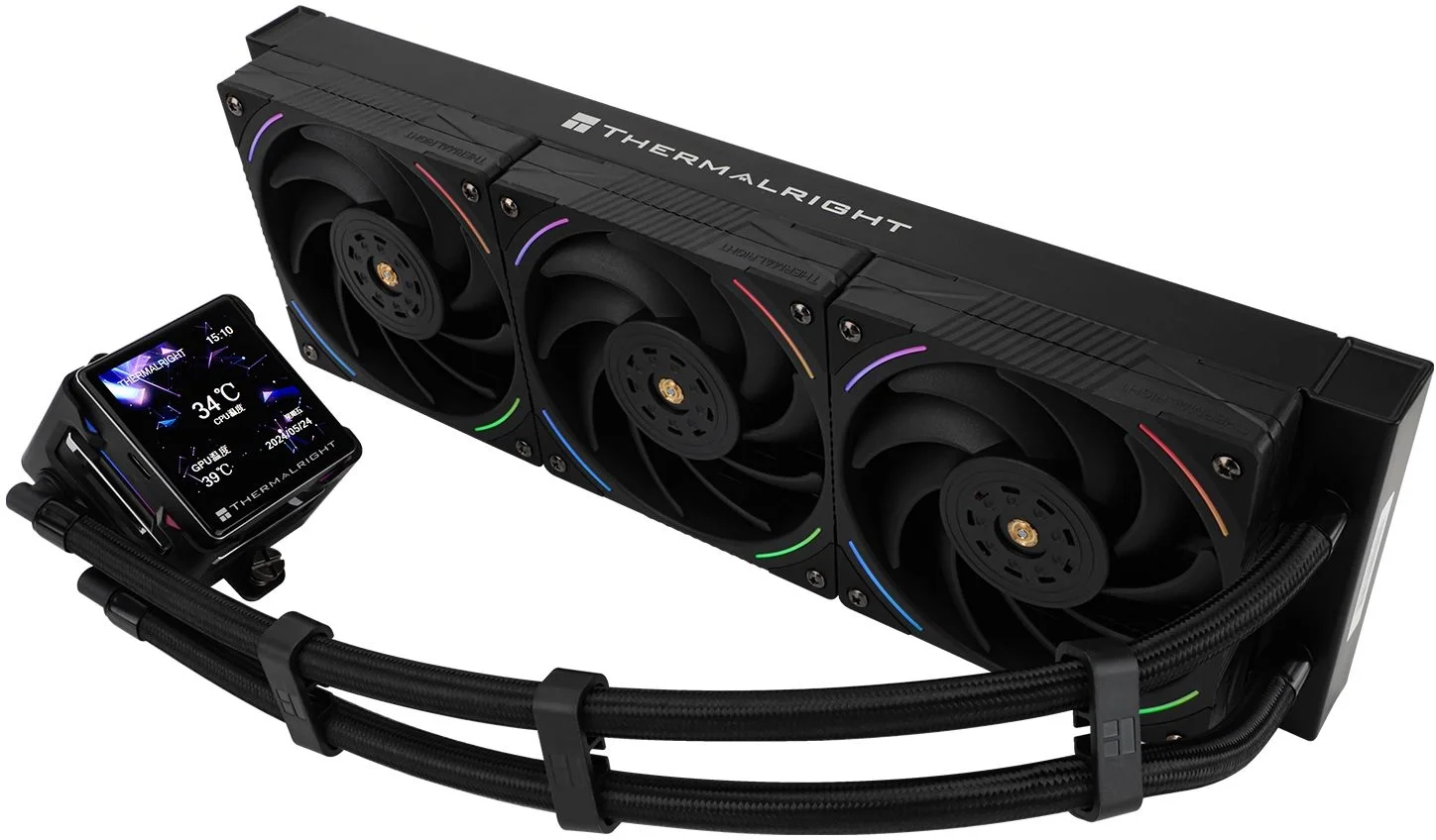 Система жидкостного охлаждения Thermalright Elite Vision 360 ARGB Soc-AM5/AM4/1200/1700/1851 черный 4-pin 27.7dB Al LCD Ret (E-VISION-360-BL-ARGB)
