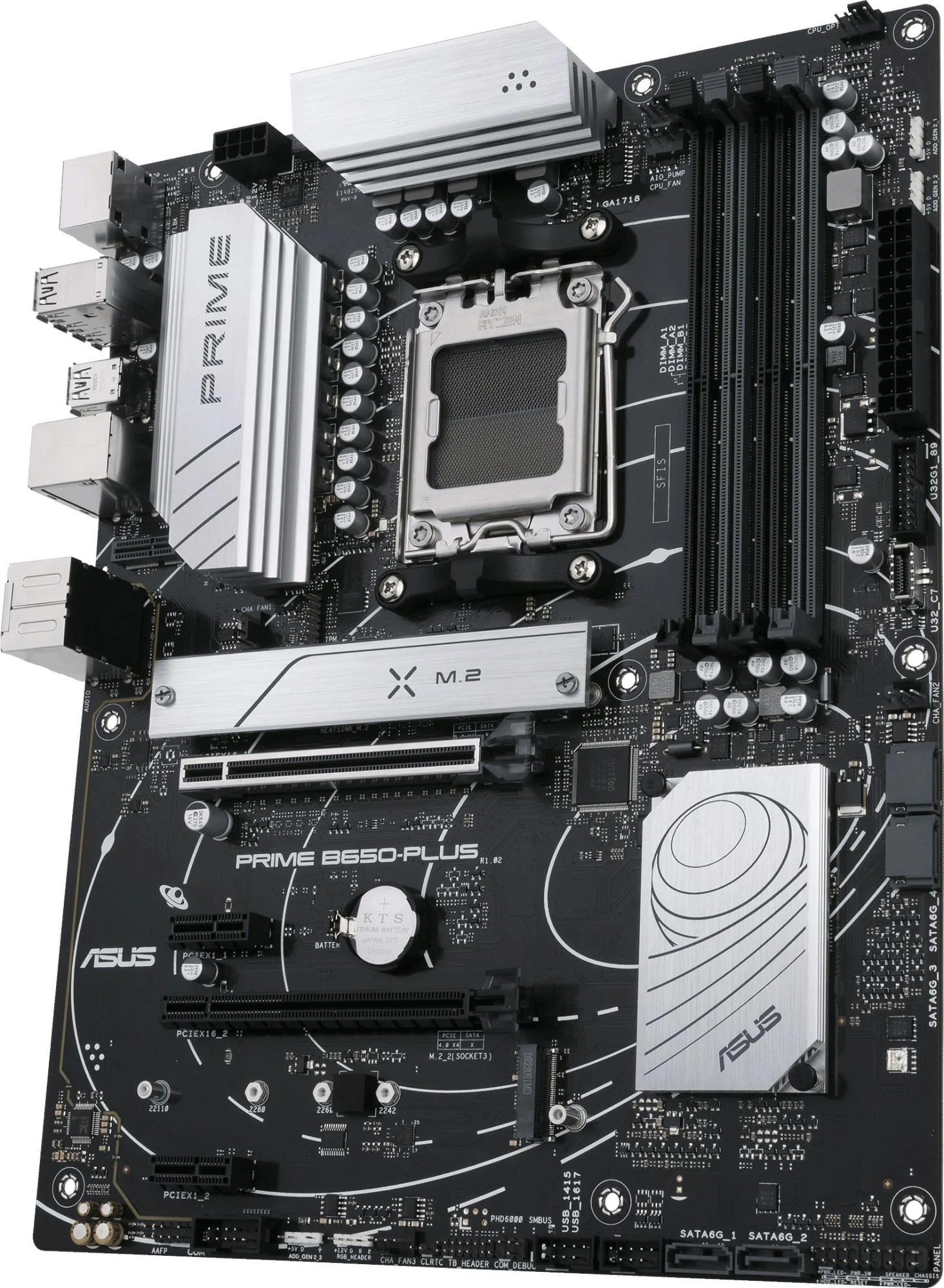 Материнская плата ASUS PRIME B650-PLUS-CSM, AM5, AMD B650, 4xDDR5, 4xSATA, 2xM.2, 1xPCIe 4.0 x16, 2xPCIe 4.0 x1, 1xDP, 1xHDMI, 1x2.5Gb LAN, 4xUSB-A 10Gbps, 2xUSB-A 5Gbps, 2xUSB-A 2.0, 5x3.5 мм, 7.1, ATX