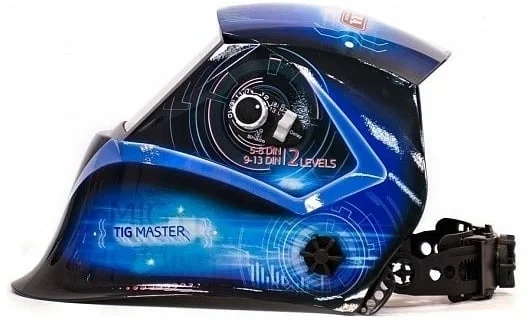 Маска сварщика Aurora SUN7 TIG MASTER 2-levels филь.:хамел. кл.:1/2/1/1 см.экр.99x55мм синий/черный (16876)