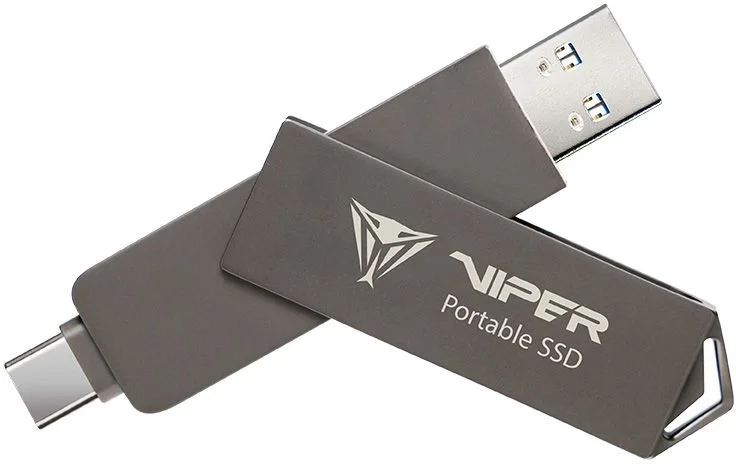 Внешний диск SSD PATRIOT - Viper, 1 ТБ, 2.5", USB Type C / USB Type A, Питание по USB, чёрный, PVP301TB28UDG