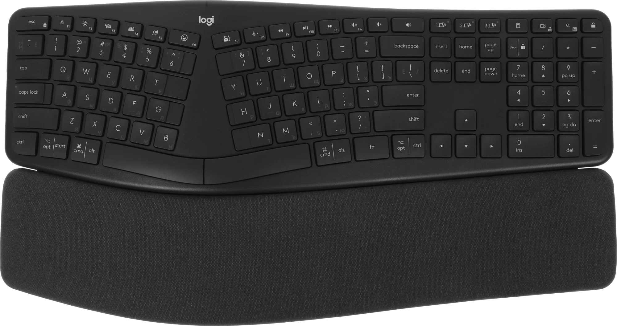 Клавиатура беспроводная Logitech K860 черный USB беспроводная BT Multimedia Ergo (подставка для запястий) (920-010359)