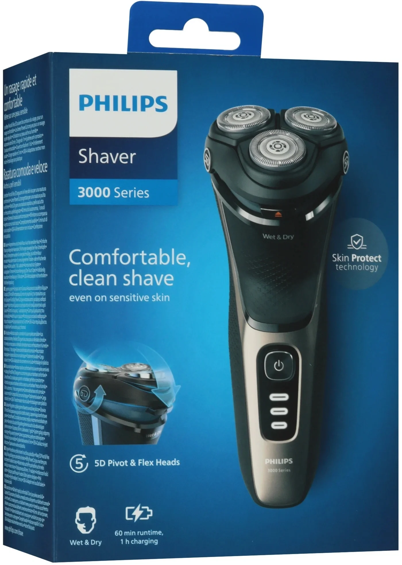 Бритва роторная Philips S3242/12 реж.эл.:3 питан.:аккум. черный/серебристый