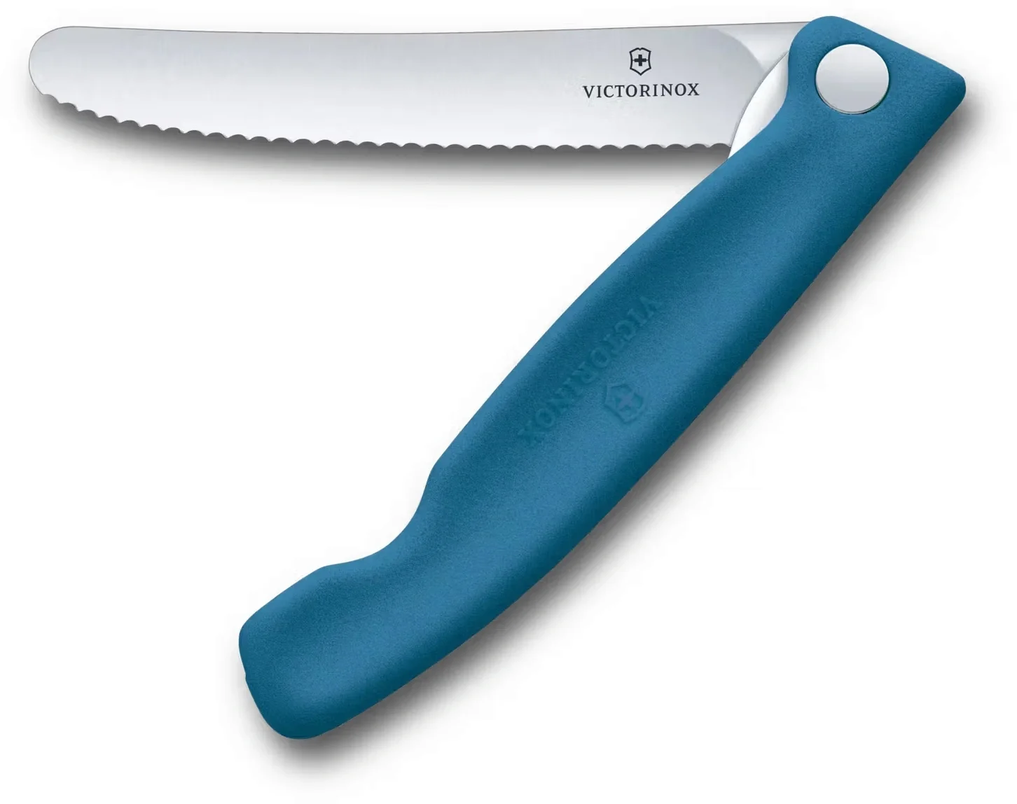 Нож кухонный Victorinox Swiss Classic 6.7832.FC1 стальной универсальный для овощей лезв.110мм серрейт. заточка синий карт.коробка