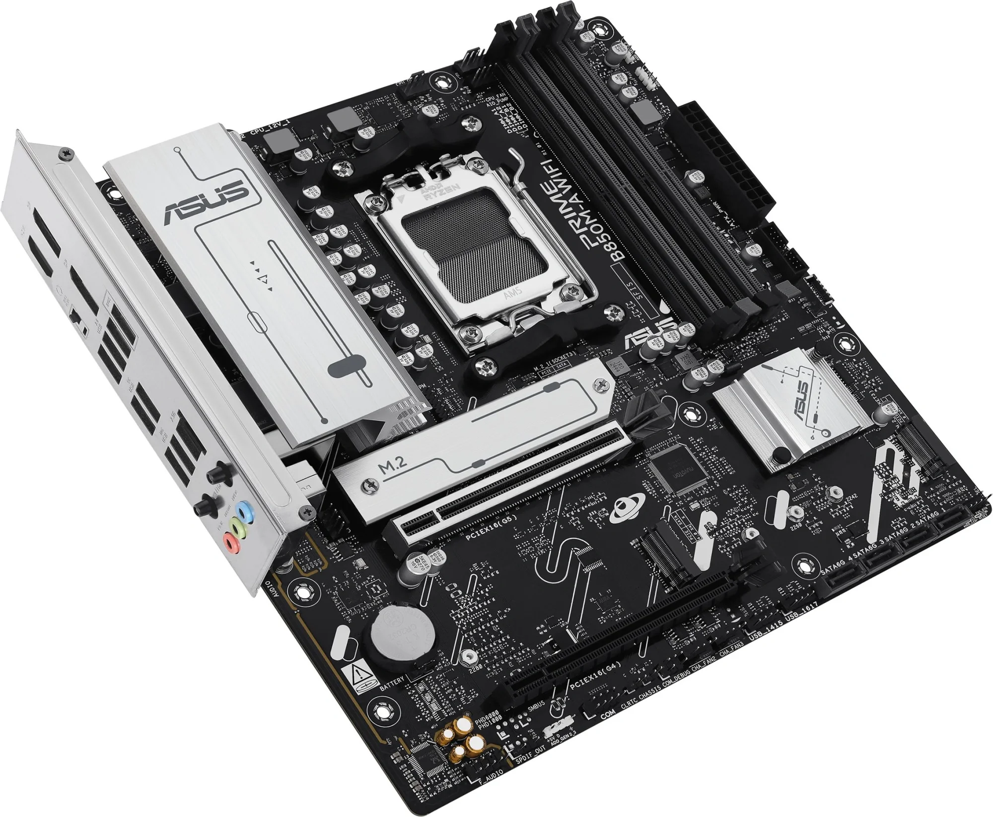 ASUS PRIME B850M-A WIFI (Socket AM5, mATX, 4xDDR5(256GB), 2*DP/HDMI, 1xPCIe 5.0x16/1xPCIe 4.0x16, 1xLAN (2.5GbE), Wi-Fi 6E, BT, 4xSATA 6Gb/s, 3xM.2, 4xUSB 3.1, 4xUSB 2.0)