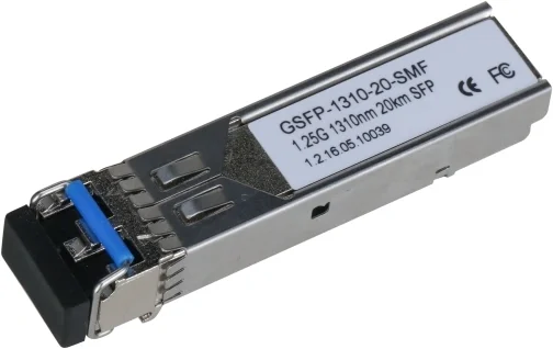 Модуль SFP Dahua DH-GSFP-1310-20-SMF LC; до 1.25Гбит/c; до 20км (одномодовое оптоволокно); 1310нм/1310нм