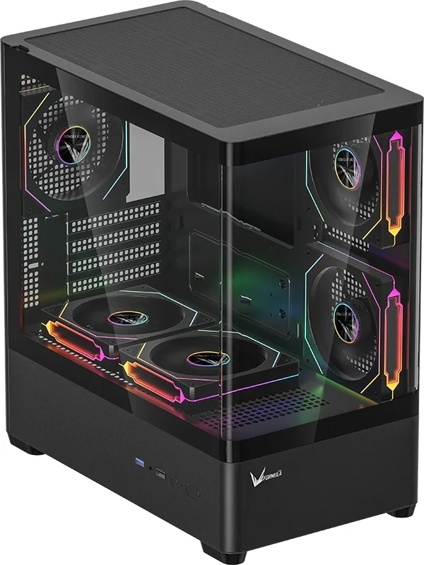 Корпус Formula Crystal U1M черный без БП mATX 7x120mm 2x140mm 1xUSB2.0  1xUSB3.0  audio  bott PSU