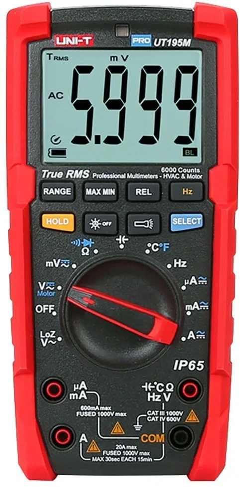 Мультиметр UNI-T UT195M, 1000В, 20А, 60МОм