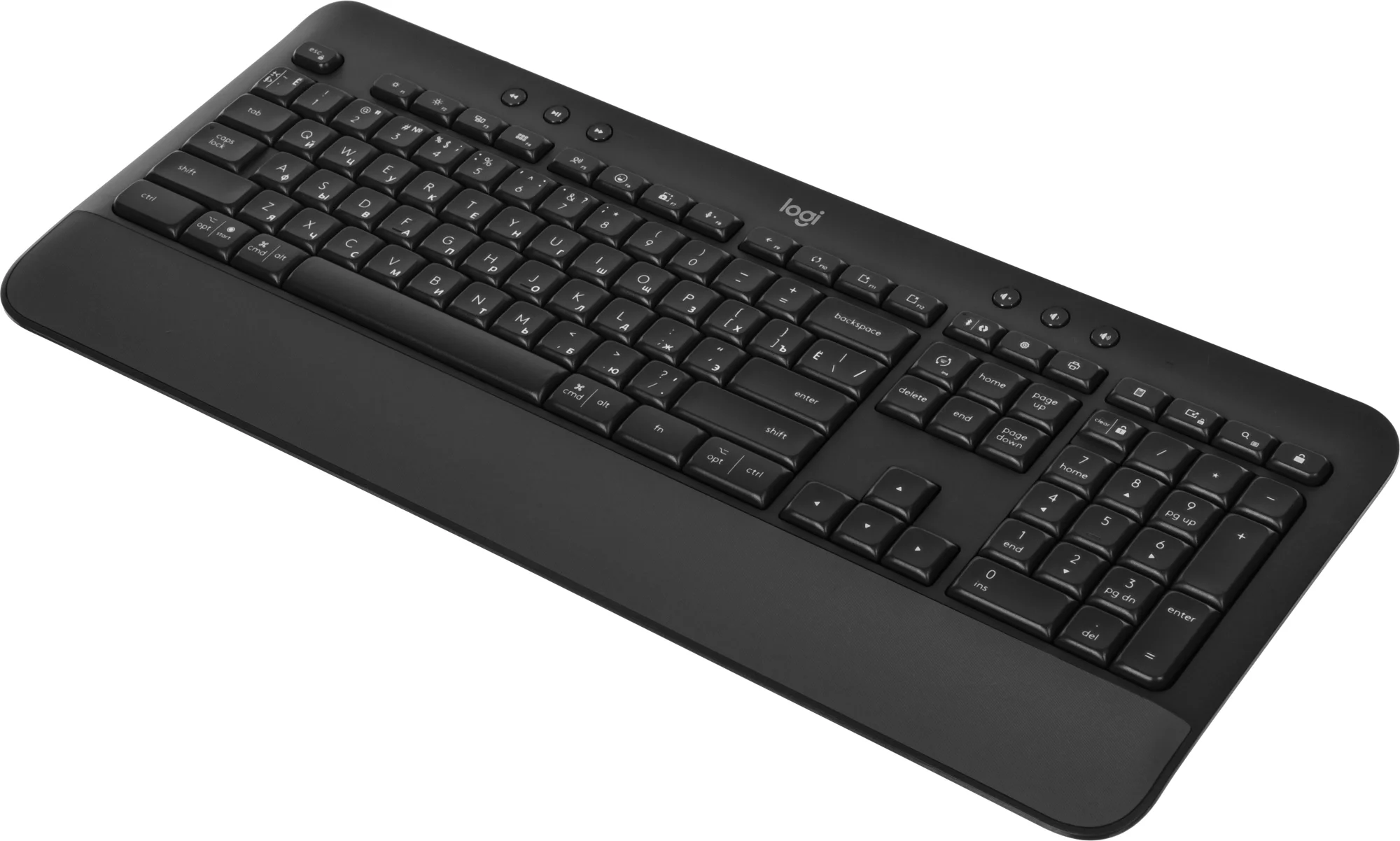 Клавиатура Logitech K650, USB, Bluetooth/Радиоканал, c подставкой для запястий, с гравировкой, черный [920-010954]