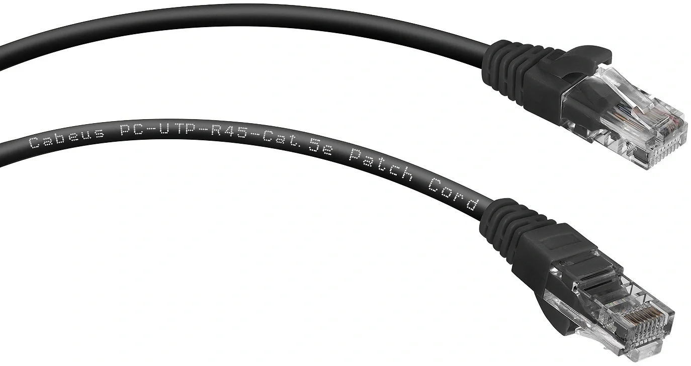 Патч-корд Cabeus PC-UTP-RJ45-Cat.5e-3m-BK, Cat.5e, 3 м, чёрный