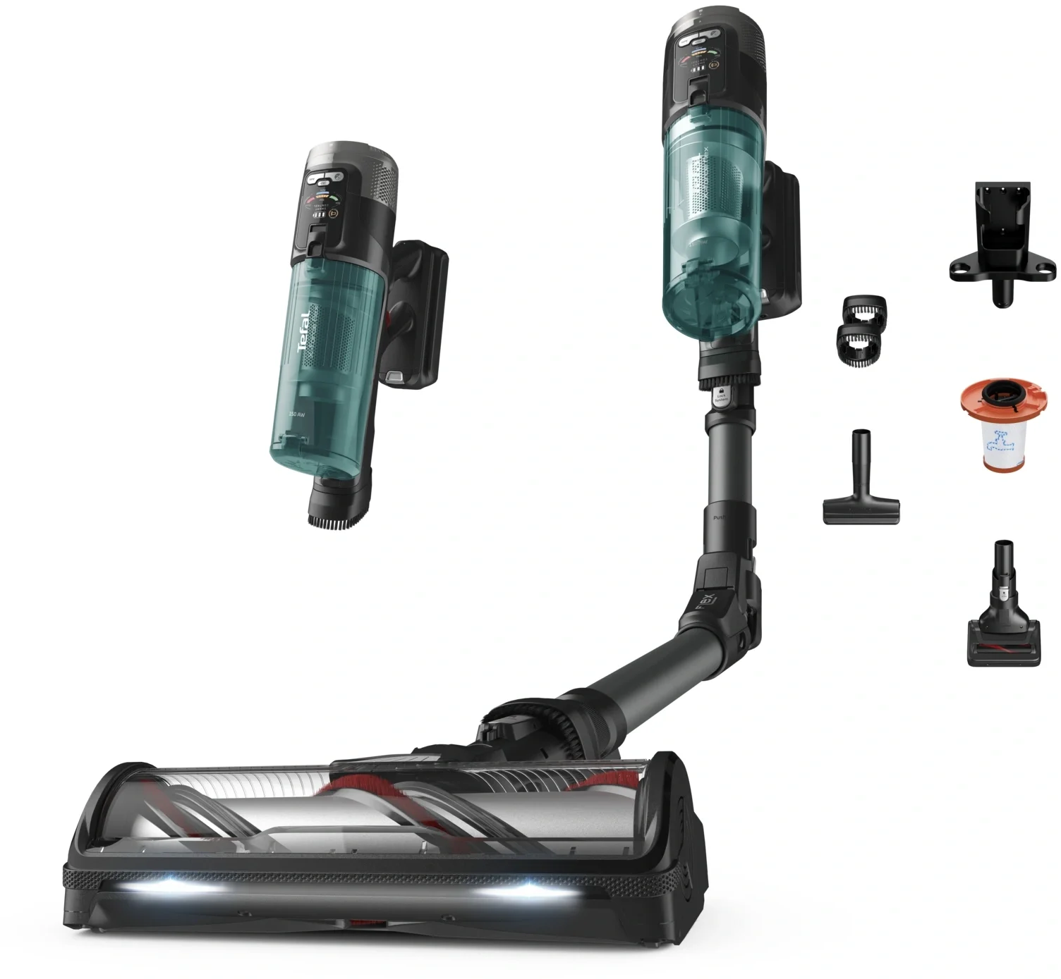 Пылесос Tefal X-Force Flex TY9L42WO 380Вт серый/зеленый