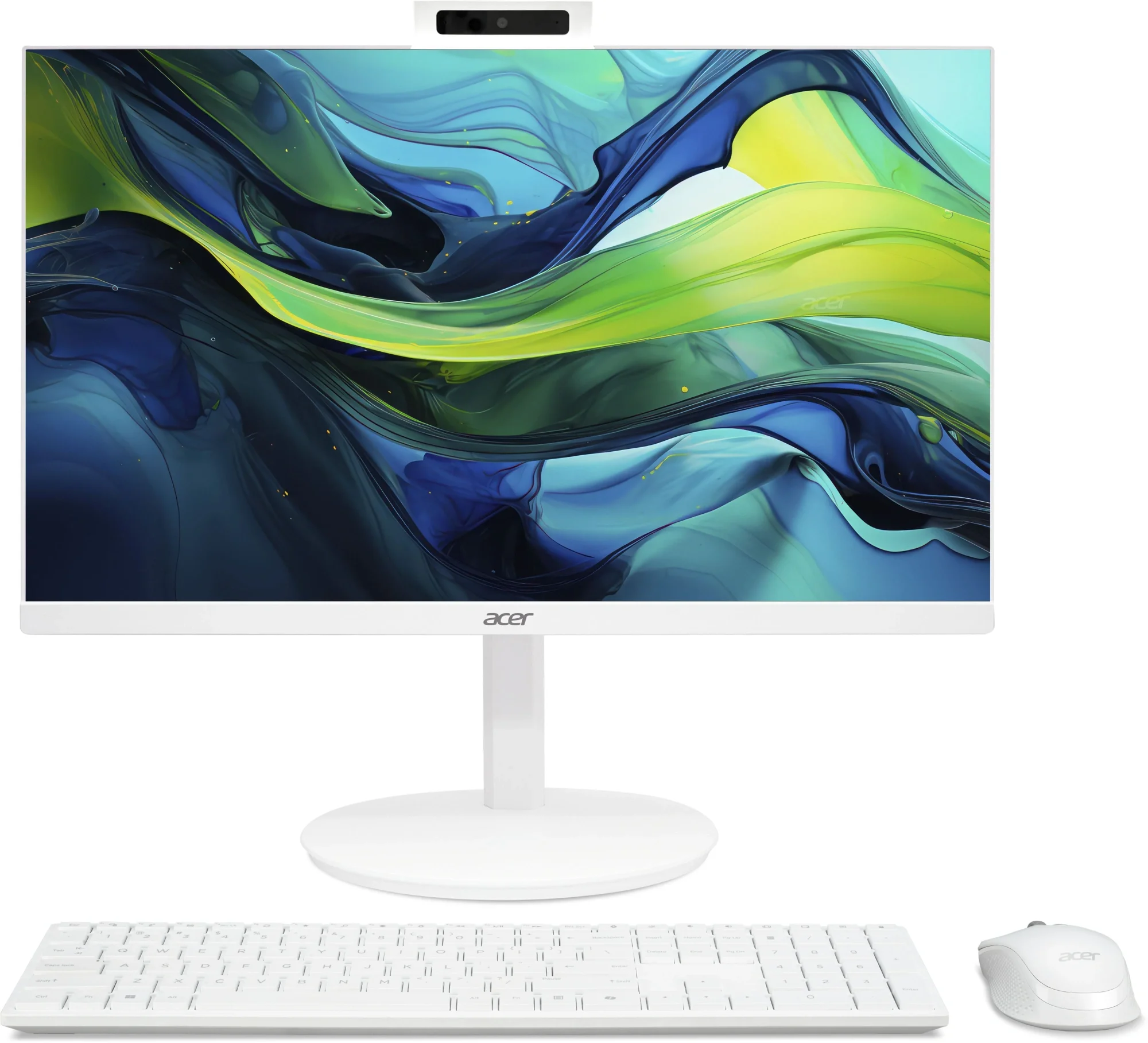 Моноблок Acer Aspire C24-1YE13U5UNH 23.8" Full HD i5 1334U (1.3) 16Gb SSD512Gb Iris Xe CR Eshell GbitEth WiFi BT 90W клавиатура мышь Cam белый 1920x1080