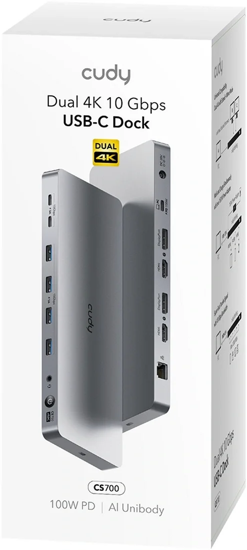 Разветвитель USB-C Cudy CS700 6порт. серебристый