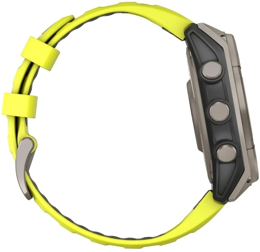 Умные часы Garmin Fenix 8 Solar Sapphire, 1.6" AMOLED, Wi-Fi, Bluetooth, NFC, 100м, серый / желтый