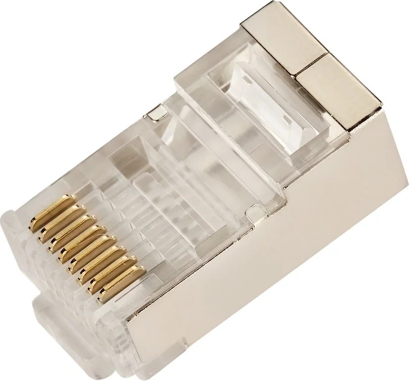 Коннектор LANMASTER (TWT-PL45/S-8P8C/JR100) STP cat.5e RJ45 прозрачный (упак.: 100 шт)