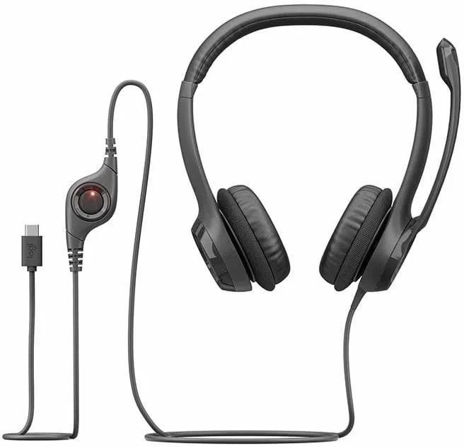 Наушники с микрофоном Logitech H390 черный 1.9м накладные  USB оголовье (981-001578)