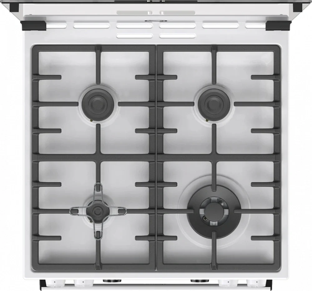 Плита Комбинированная Gorenje GKS6C70WA белый (стеклянная крышка) реш.чугун