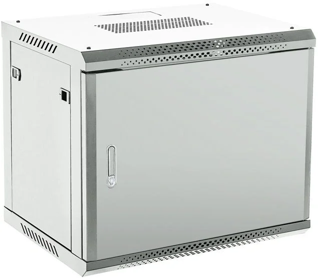 Настенный шкаф REXANT - 04-0964, 9U, высота-501мм, глубина-450 мм, ширина-600 мм, металлическая дверь, съемные стенки, max-60кг, IP20, цвет серый, 04-0964-121
