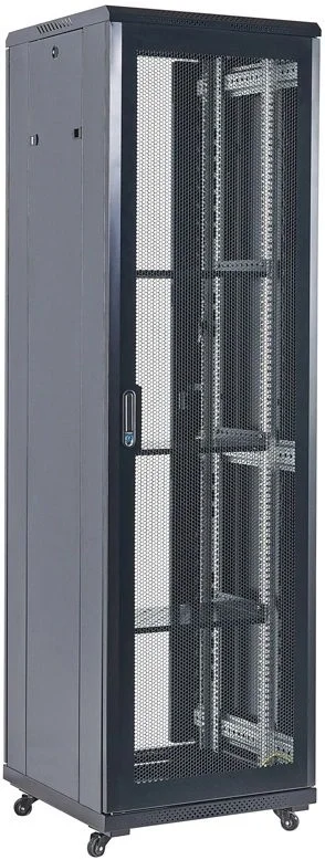 Rexant (04-4268-232) Напольный шкаф 19" 42U 600?800х2055 (ШхГхВ), дверь перфорация, перфорированная задняя дверь, боковые съемные стенки, RAL 9005