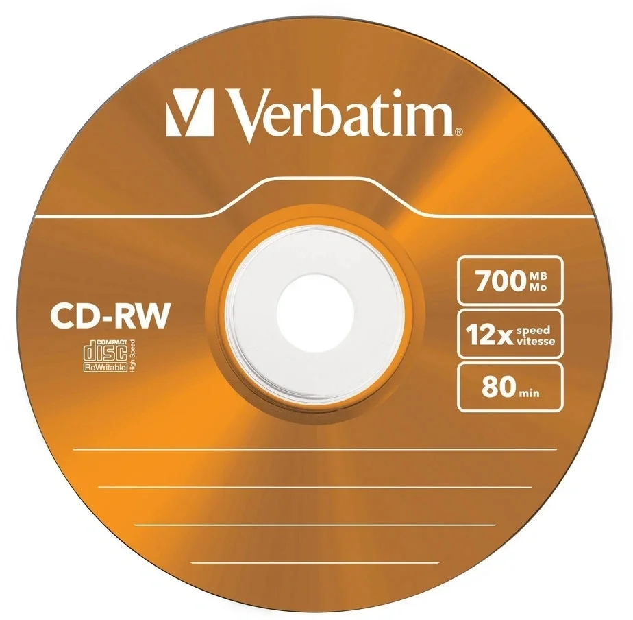 Verbatim Диски CD-RW 8-12x 700Mb 80min (Slim Case, 5шт.) [43167]