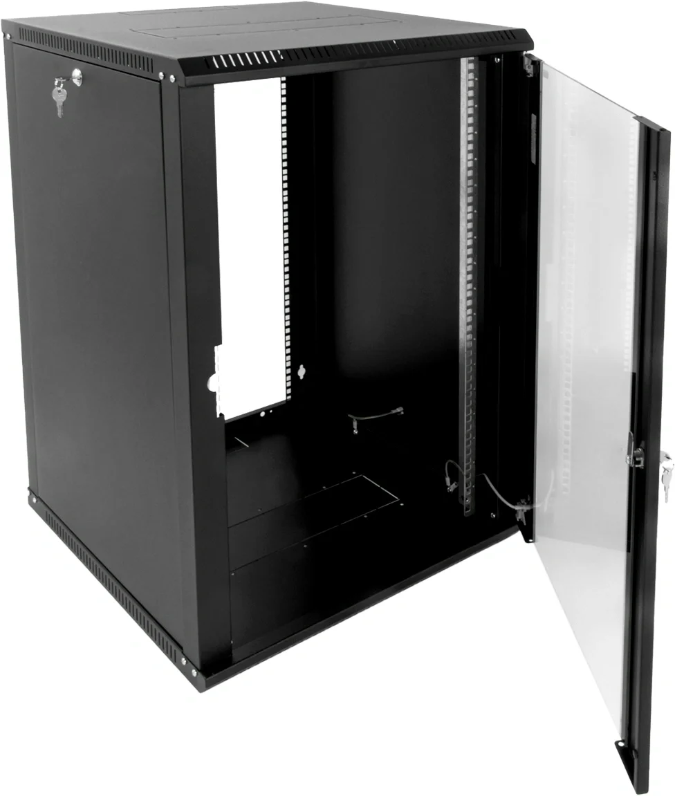 ШРН-Э-12.500-9005 Шкаф телекоммуникационный настенный ЦМО ШРН-Э 19" 12U 608х600х520 мм (ВхШхГ) дверь: стекло боковая панель: сплошная съемная разборный цвет: чёрный