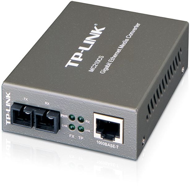 MC210CS - Медиаконвертер, TP-Link, MC210CS, 1 порт 1000Base-T и 1 порт 1000Base-LX с разъемом SC для одномодового оптического кабеля (до 15 км)