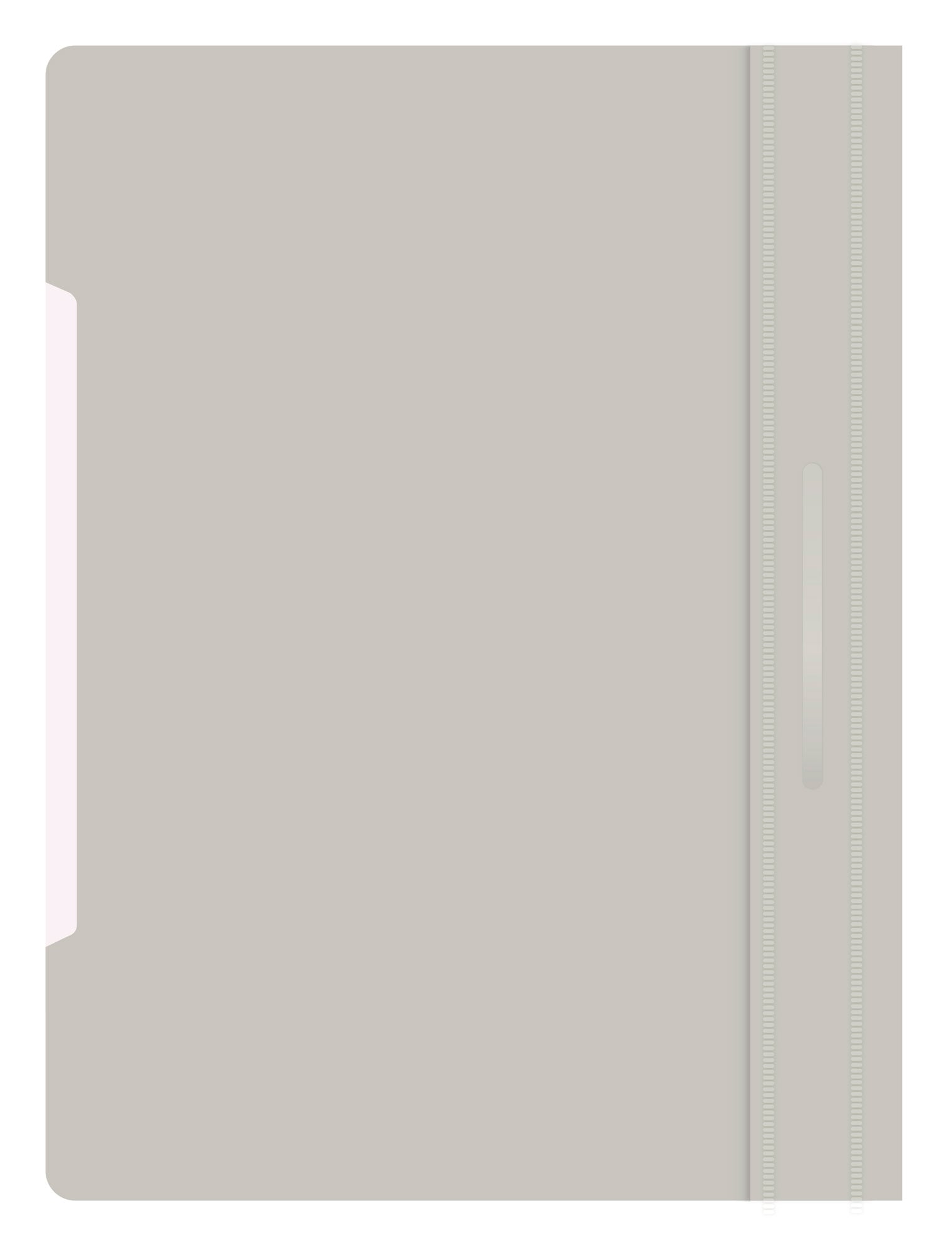 Папка-скоросшиватель Бюрократ Люкс -PSL20GREY A4, прозрачный верхний лист, пластик, серый 0.14/0.18