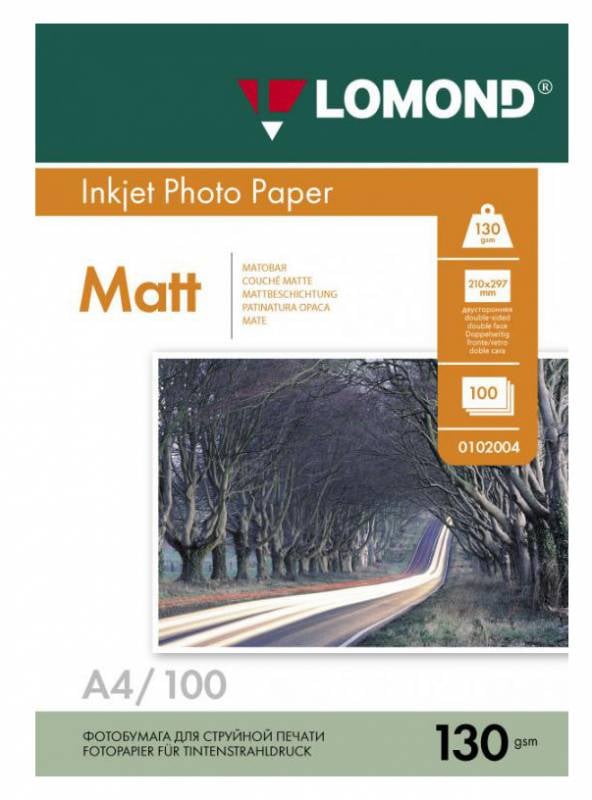 Фотобумага Lomond 0102004, A4, 130 г/м², матовая, 100 листов