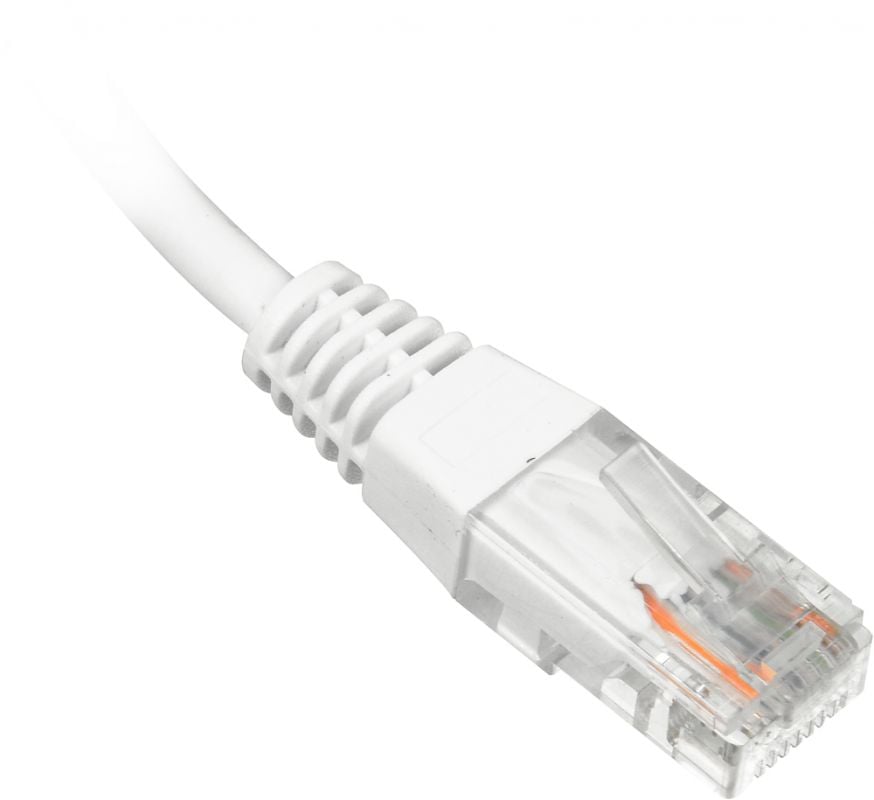 Патч-корд LANMASTER - TWT, UTP, кат. 5e, 2 x RJ-45, RJ-45 - RJ-45, белый, 0.5 м, с заливными колпачками, TWT-45-45-0.5-WH