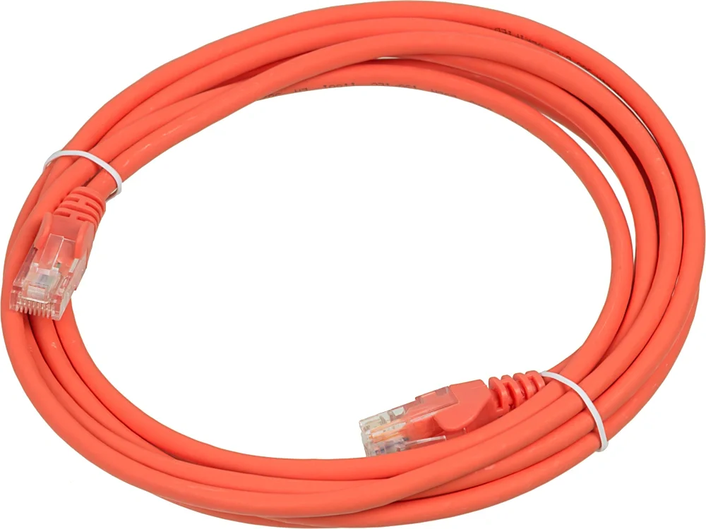 Патч-корд LANMASTER - LAN-PC45, UTP, кат. 5e, 2 x RJ-45, RJ-45 - RJ-45, LSZH, оранжевый, 3 м, LAN-PC45/U5E-3.0-OR
